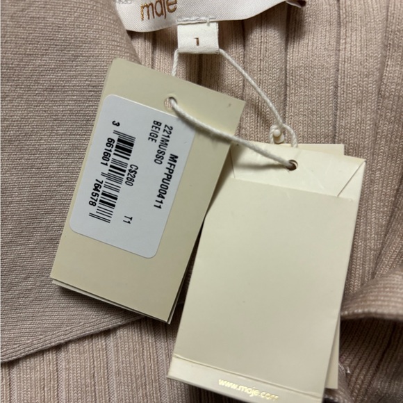 Make Beige Ribbed Polo Top - Picture 7 of 7